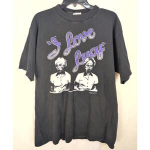 Vintage 1992 I Love Lucy black tshirt Size XL Classic Fangear Lucille Ball 50s
